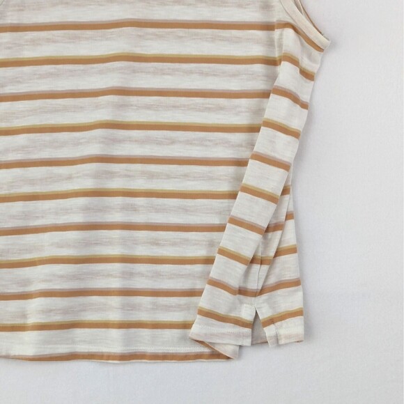 Patagonia Womens S Mainstay Sunset Stripe Tan Beige White Tank Top Cotton Blend - Picture 6 of 6